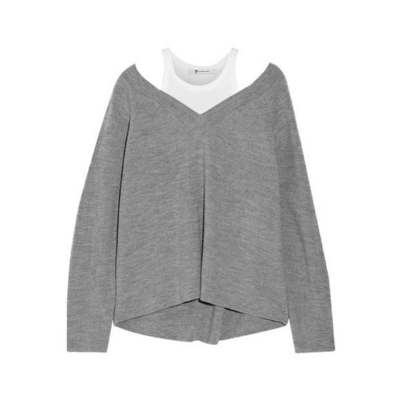 𝅺T by Alexander Wang Layered Merino Wool Sweater - Picture 2 of 7